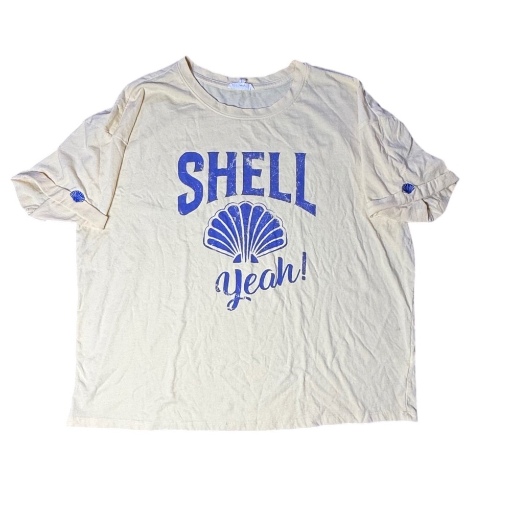 Maurice's Graphic Tee Shell Yeah! Short Sleeve T-Shirt Top Large